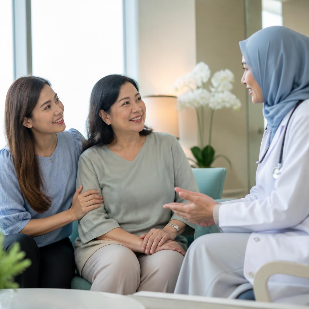 Dokter berdiskusi dengan pasien